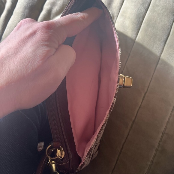 Coach Brown Leather Wristlet with Gold Accents - Picture 6 of 7